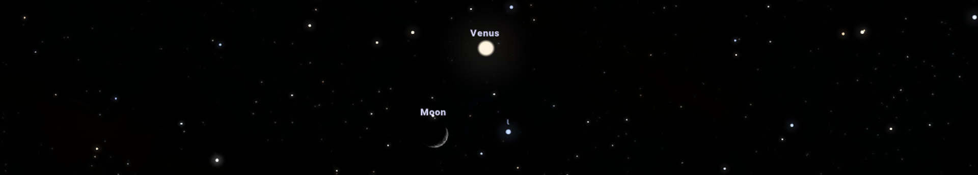 A vékony holdsarló meglátogatja a Vénuszt