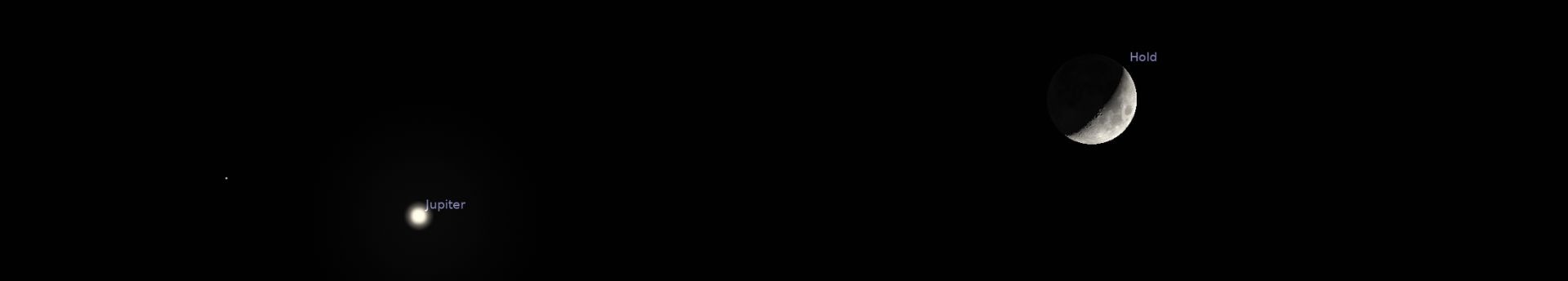 Téglalapot alkot az Ikrek két fényes csillaga a Holddal és a Jupiterrel