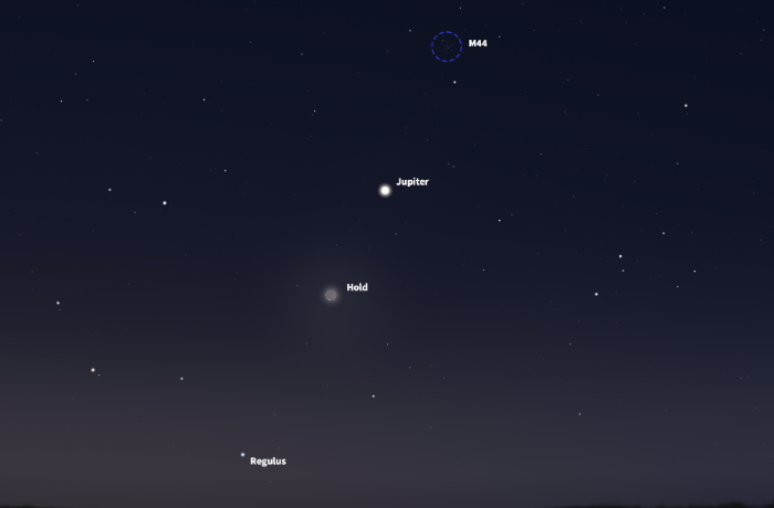 Hajnali objektumsorakozó, élén a Jupiter és a holdsarló