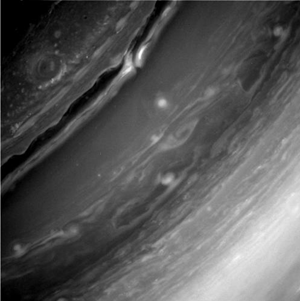 A Szaturnusz légkörét ábrázoló fotó (forrás: nasa.gov)