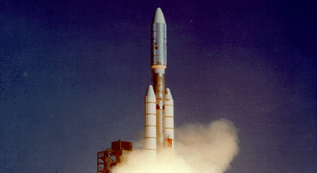 A Voyager 1 indítása 1977-ben egy Titan-Centaur rakétával. Kép forrása: nasa.gov