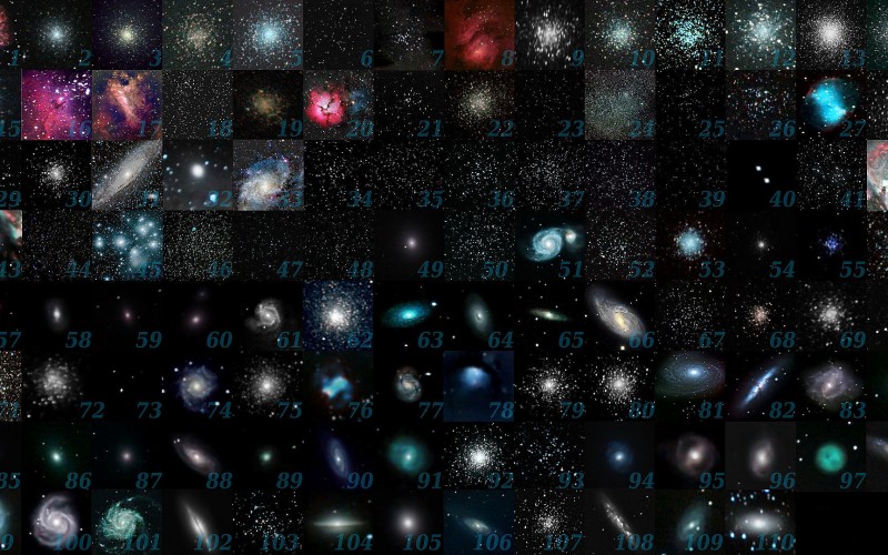 A Messier-objektumok egyetlen mozaikban. Forrás: Wikimedia, Michael A. Phillips