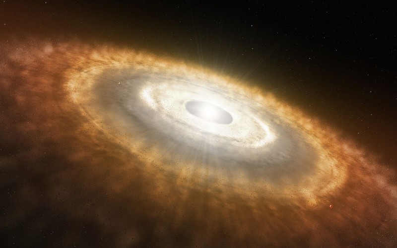 Fantáziarajz egy fiatal csillag körüli protoplanetáris korongról (ESA / Wikimedia Commons)